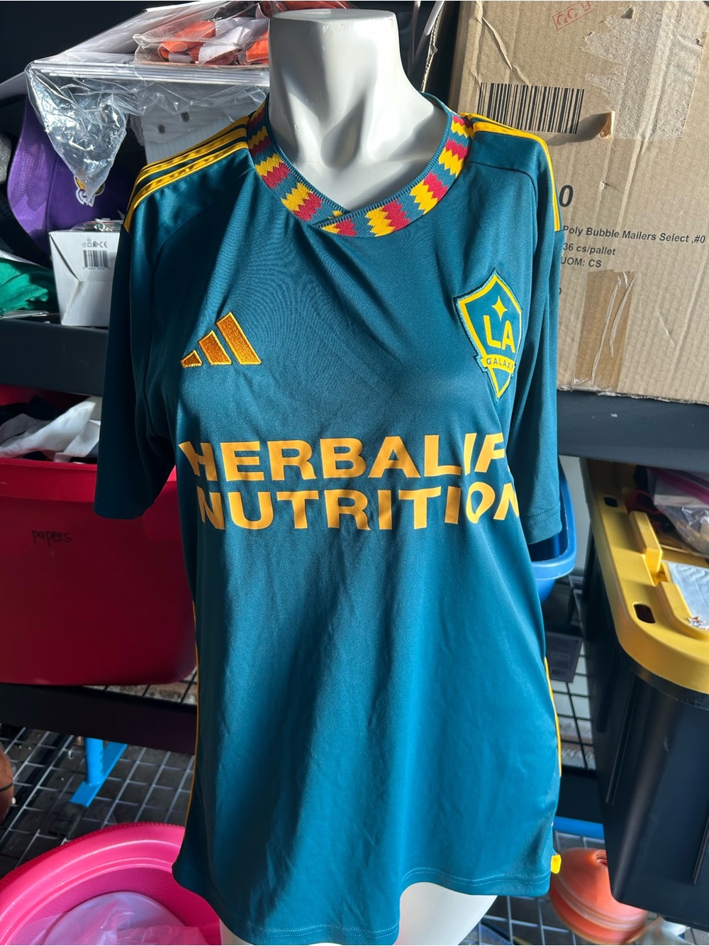 ADIDAS LA GALAXY MEN'S AWAY STADIUM 2023/24 JERSEY SLIM SIZE SMALL AS IS